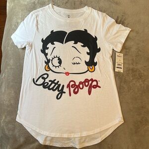 New with Tag Betty Boop White Short Sleeve Shirt Size S
